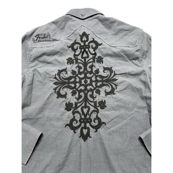 Fender Custom Rock & Roll Religion Men’s Corduroy Embroidered Long Sleeve - S - Picture 2 of 10